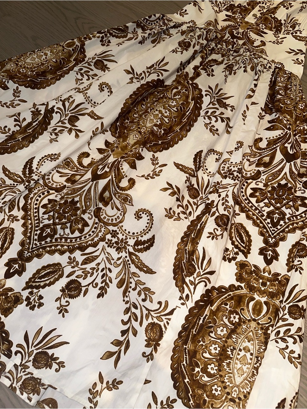 Parker Cream Maxi Dress with Brown Paisley Medallion Print - Picture 2 of 6
